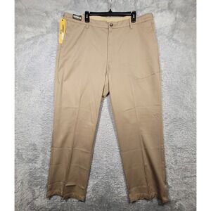 Lee Mens Custom Fit Relaxed Fit Flat Front Comfort Stretch‎ Khaki Pants 42x32